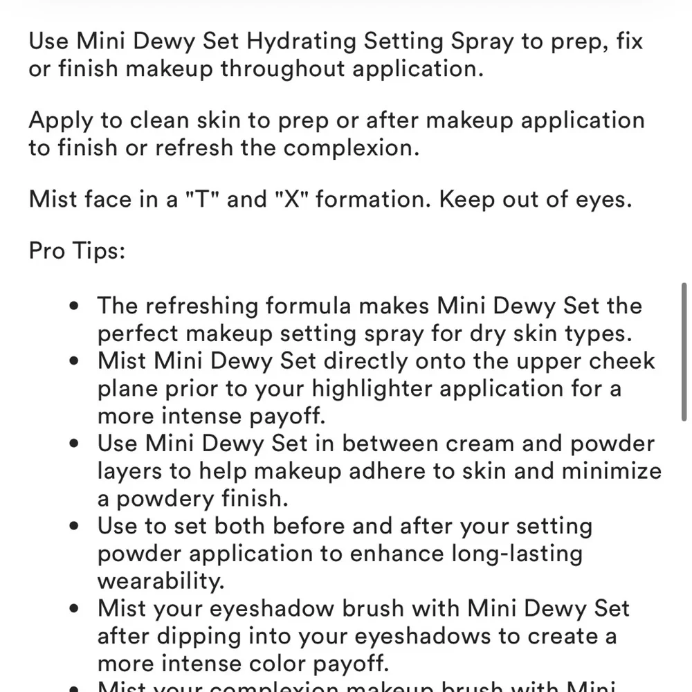 New Anastasia Dewy Set setting spray